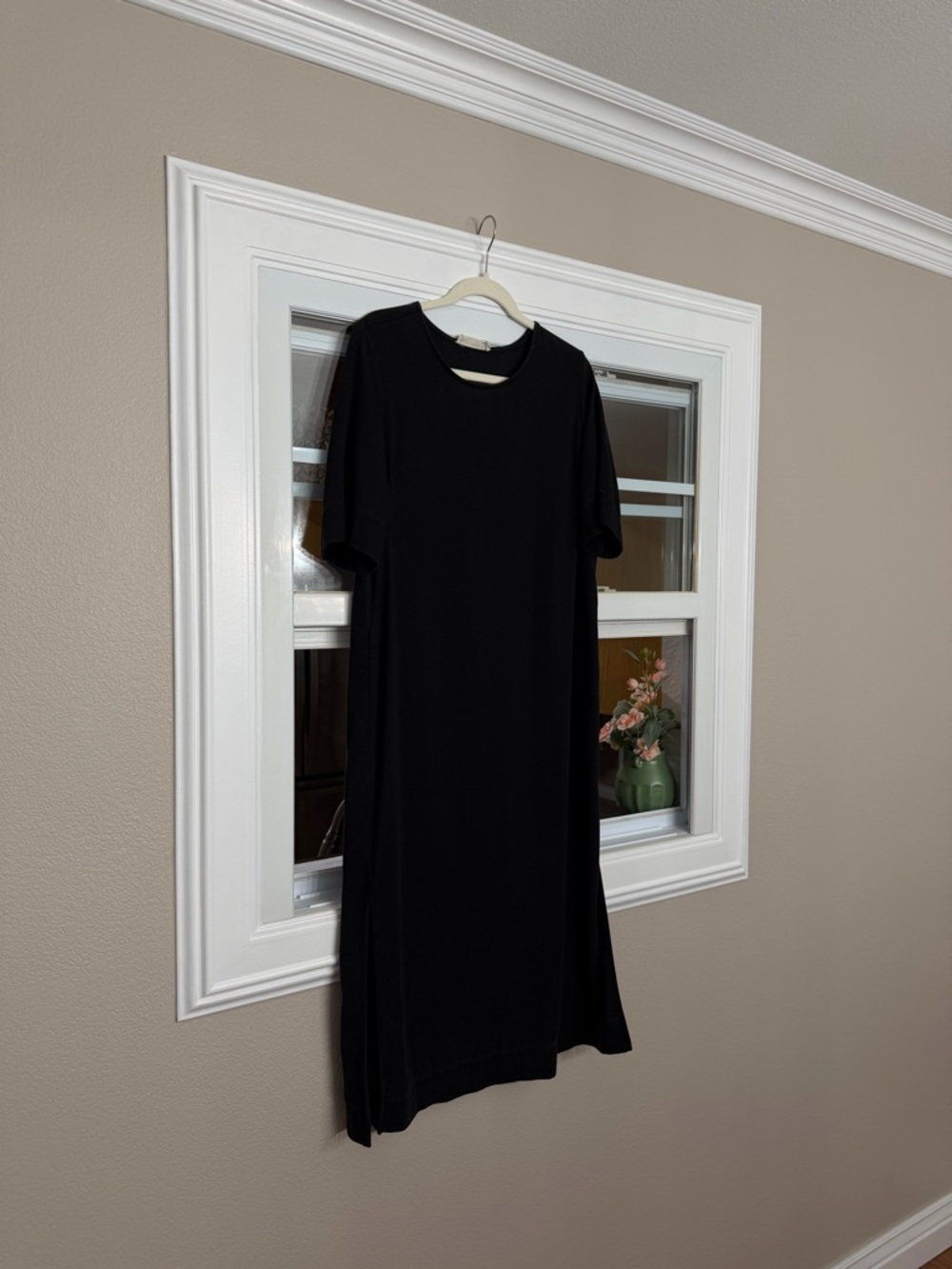 EVERLANE Black Crewneck Midi Dress